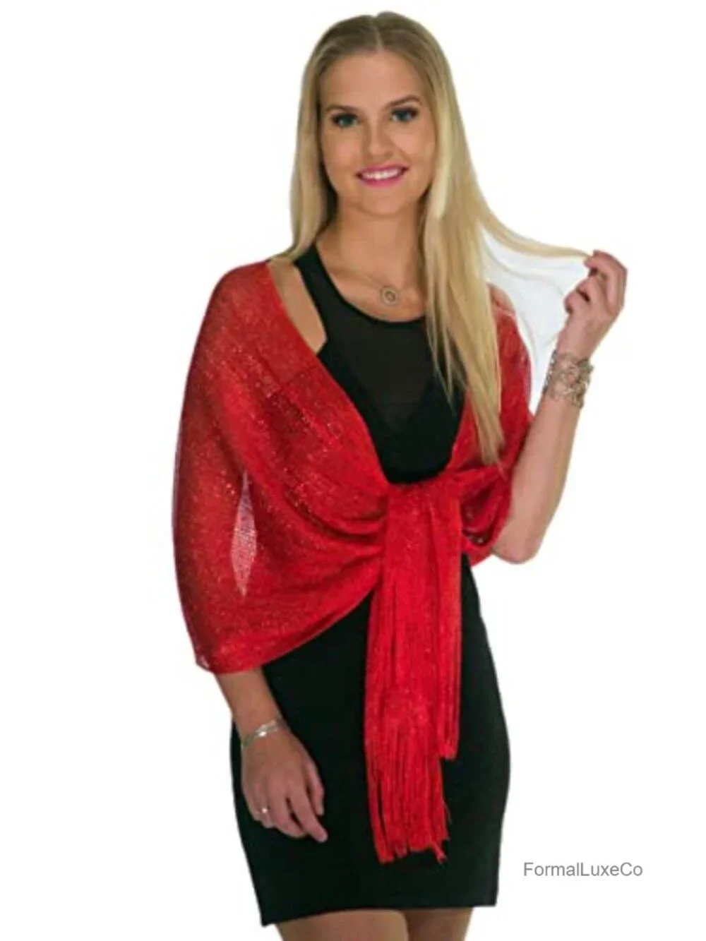 Metallic Glitter Shawl Wrap for Women Evening Dresses Wedding Party Pashmina